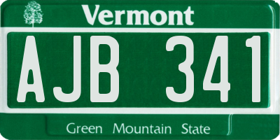 VT license plate AJB341