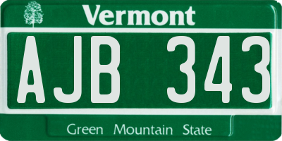 VT license plate AJB343