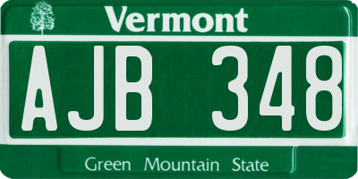 VT license plate AJB348