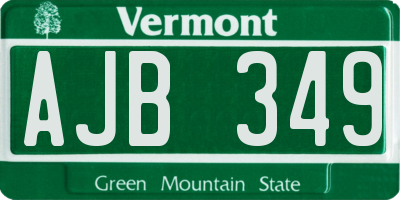 VT license plate AJB349