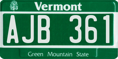 VT license plate AJB361