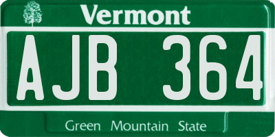 VT license plate AJB364