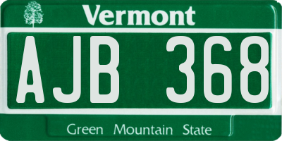VT license plate AJB368