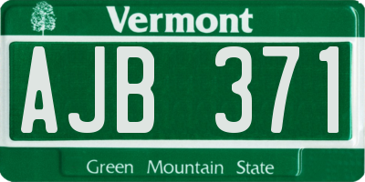 VT license plate AJB371