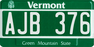 VT license plate AJB376