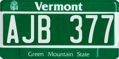 VT license plate AJB377