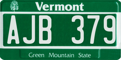 VT license plate AJB379