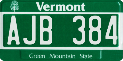 VT license plate AJB384