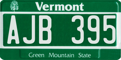 VT license plate AJB395