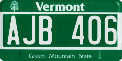 VT license plate AJB406