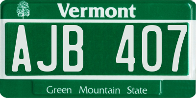 VT license plate AJB407