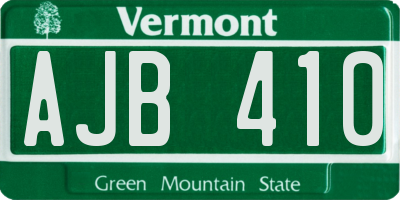 VT license plate AJB410