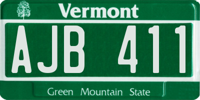 VT license plate AJB411