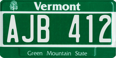 VT license plate AJB412