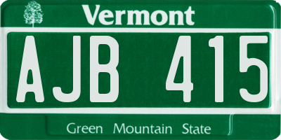 VT license plate AJB415