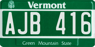 VT license plate AJB416