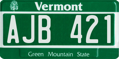 VT license plate AJB421
