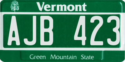 VT license plate AJB423