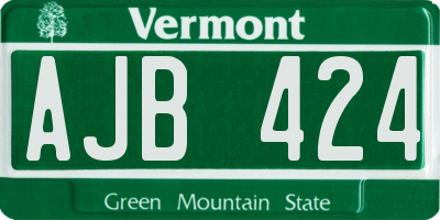 VT license plate AJB424