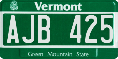 VT license plate AJB425