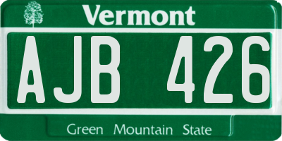 VT license plate AJB426