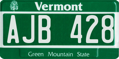 VT license plate AJB428