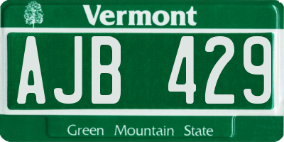 VT license plate AJB429