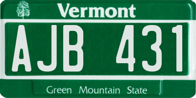 VT license plate AJB431
