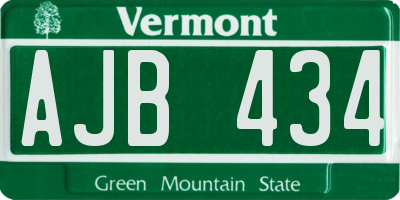 VT license plate AJB434