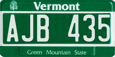 VT license plate AJB435
