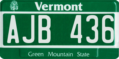 VT license plate AJB436