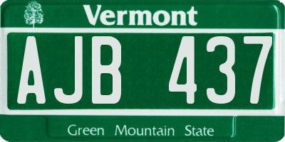 VT license plate AJB437
