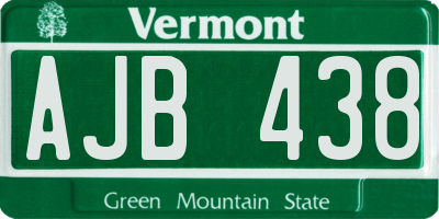 VT license plate AJB438
