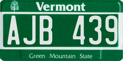 VT license plate AJB439
