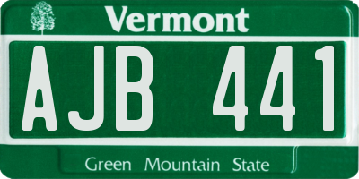 VT license plate AJB441