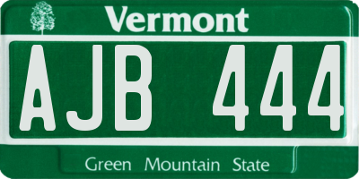 VT license plate AJB444