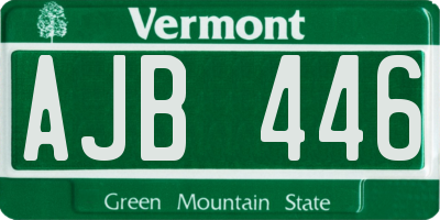 VT license plate AJB446