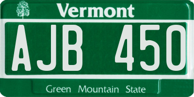VT license plate AJB450