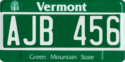 VT license plate AJB456