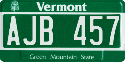 VT license plate AJB457