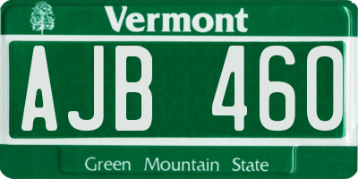 VT license plate AJB460