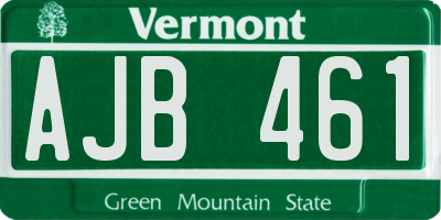 VT license plate AJB461