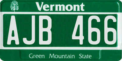 VT license plate AJB466