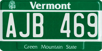 VT license plate AJB469