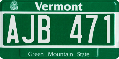 VT license plate AJB471