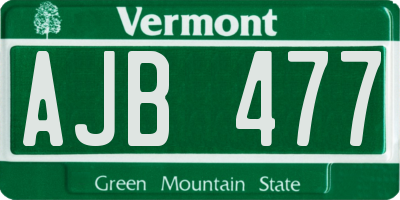 VT license plate AJB477