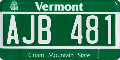 VT license plate AJB481