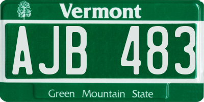 VT license plate AJB483