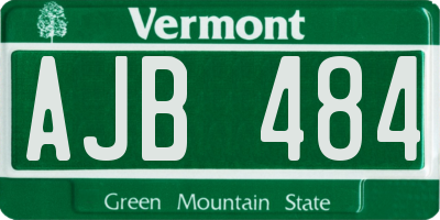 VT license plate AJB484