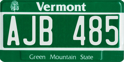 VT license plate AJB485